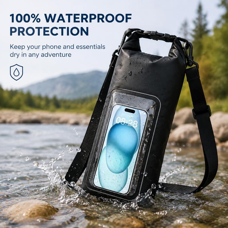 2L Waterproof Crossbody Dry Bag with Phone Window