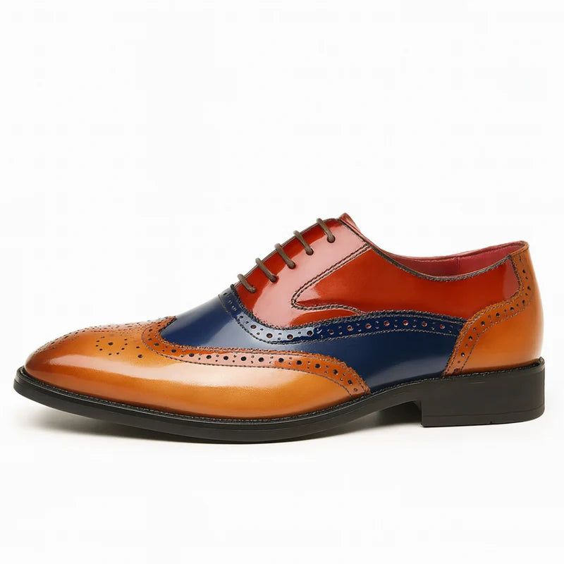 Men’s Heritage Wingtip Leather-Look Brogue Shoes