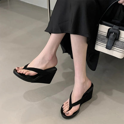 Women's Toe Post Platform Wedge Sandals
