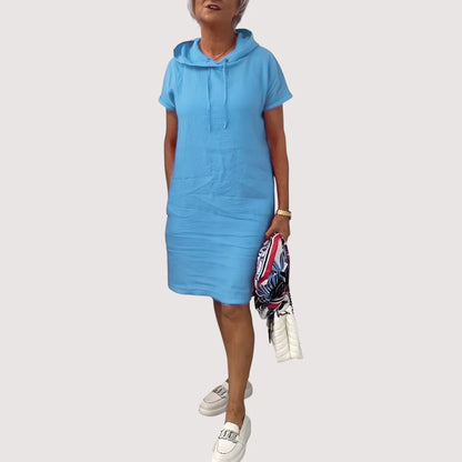 Women’s Cotton Hooded Lace-Up Summer Dress