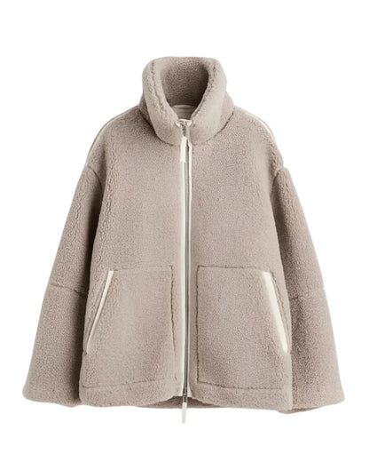 Oversized Fleece Zip-Up Jacket
