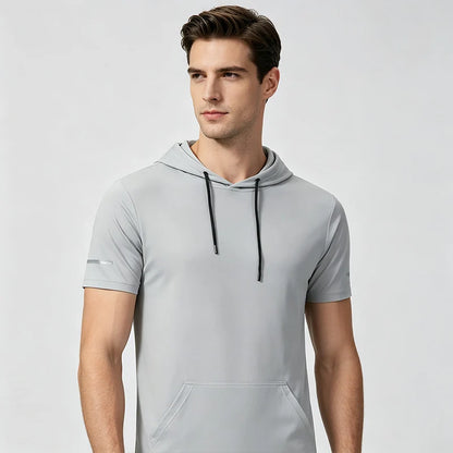 Men’s Quick-Dry Hooded Sports T-Shirt