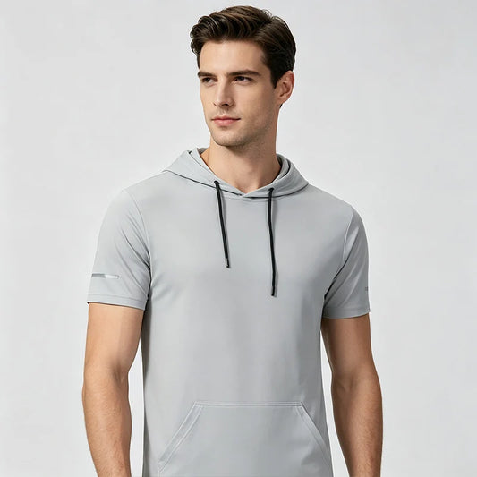 Men’s Quick-Dry Hooded Sports T-Shirt