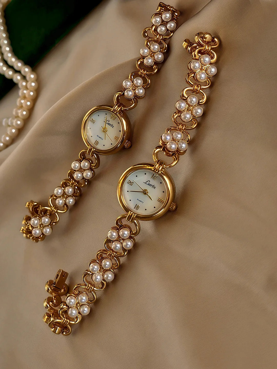 Women’s Aurelia Pearl Link Bracelet Watch