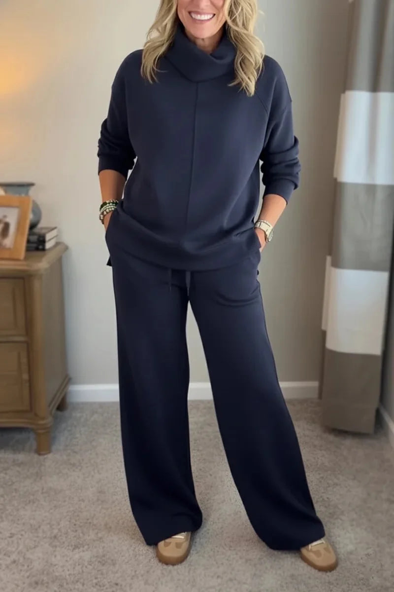 Women’s Elegant Wide-Leg Two-Piece Co-Ord Set