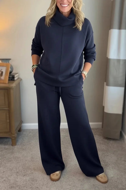 Women’s Elegant Wide-Leg Two-Piece Co-Ord Set