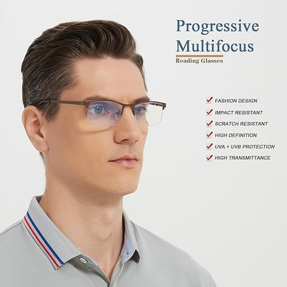 Ultra-Light Progressive Photochromic Reading Glasses