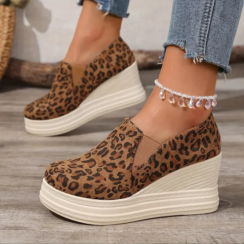 Women’s Cushioned Platform Wedge Slip-On Trainers