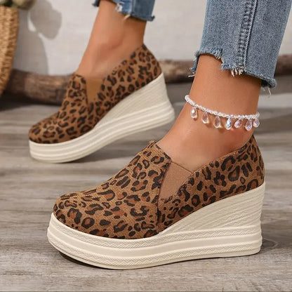 Women’s Cushioned Platform Wedge Slip-On Trainers