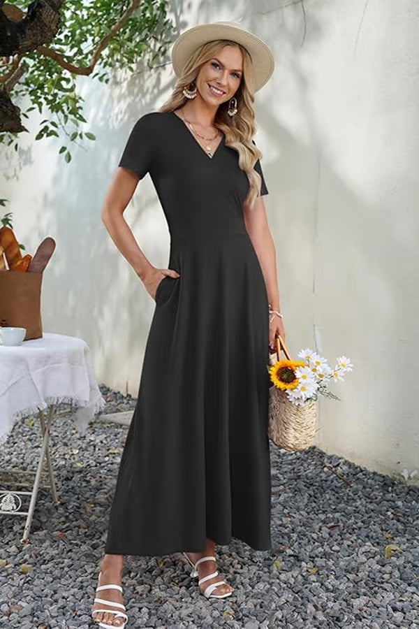 Women’s Floral V-Neck Maxi Dress
