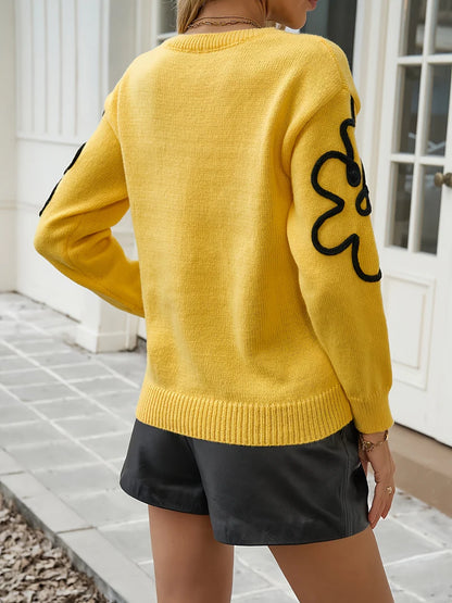 Women’s Floral Jacquard Knit Sweater