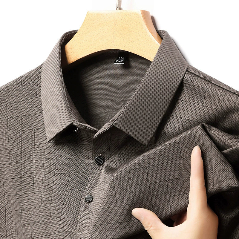 Men’s Breathable Patterned Polo Shirt