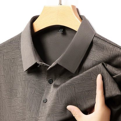 Men’s Breathable Patterned Polo Shirt