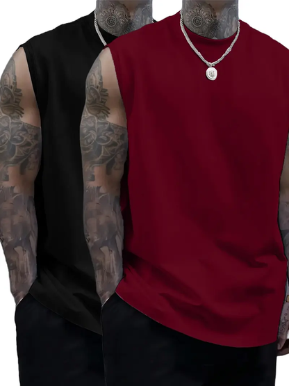 Men’s Sleeveless Crew Neck Casual Tank Top