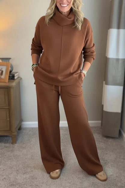 Women’s Elegant Wide-Leg Two-Piece Co-Ord Set