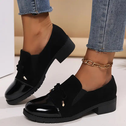 Women's Thick-Soled Bow Loafers – Casual, Breathable, and Stylish
