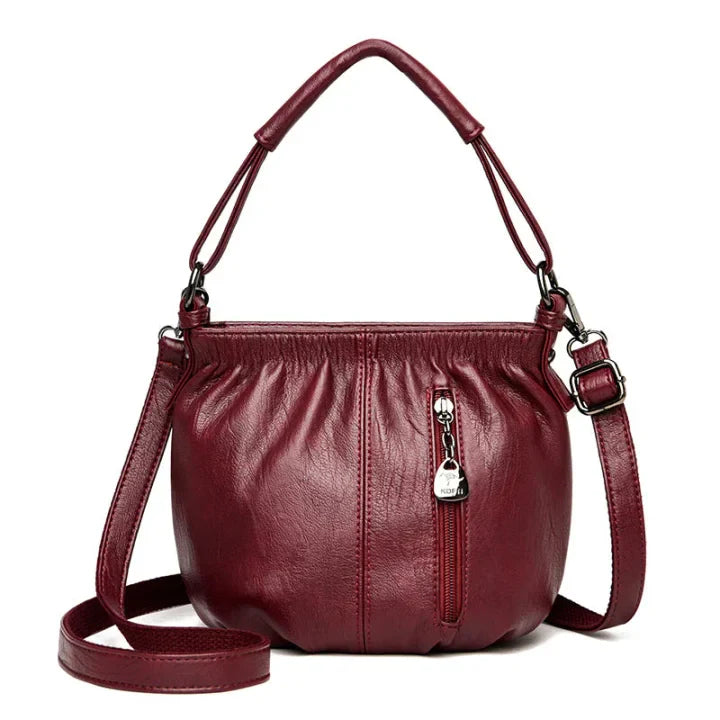 Women’s Soft Pleat Shoulder Bag with Adjustable Strap