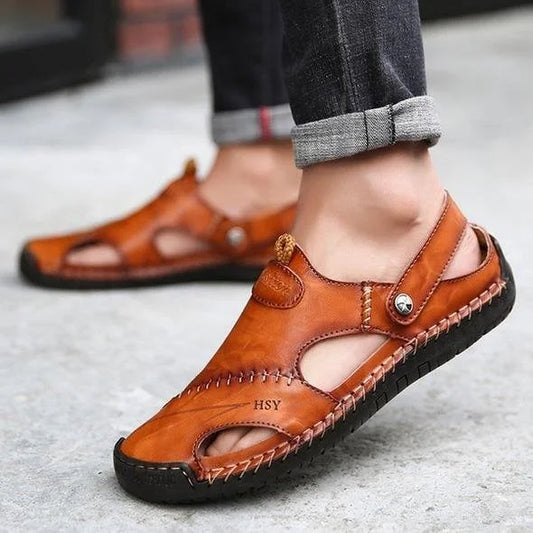 Soft Leather-Look Men's Breathable Outdoor Sandals