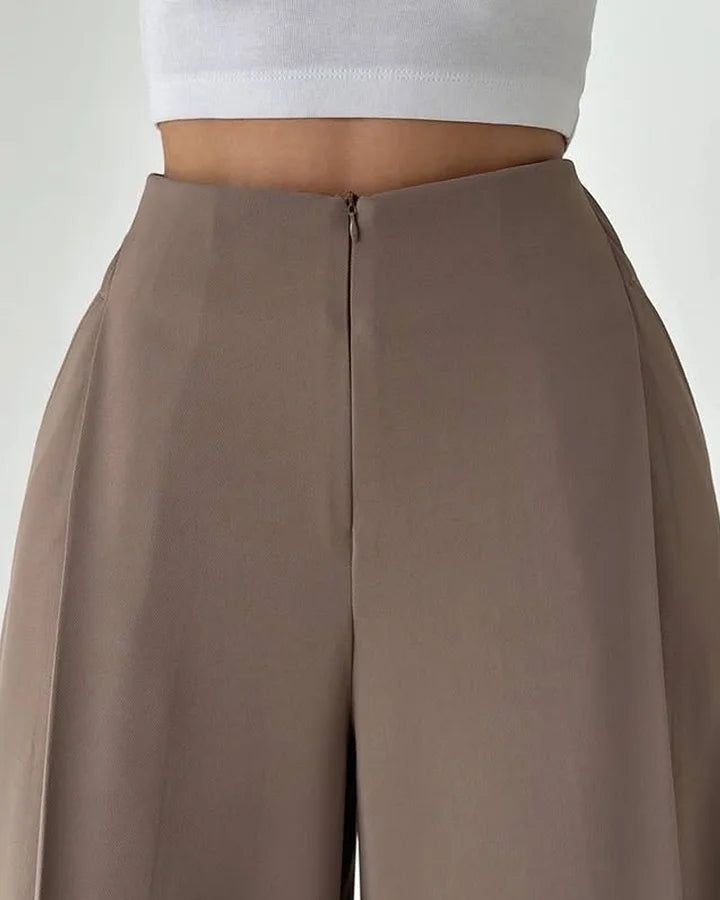 Women’s High-Waist Flowing Wide-Leg Trousers