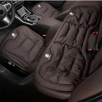 Soft Leather Car Seat Cushion Set with Anti Slip Silicone Backing