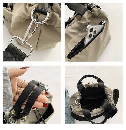 Women’s Nylon Drawstring Bucket Shoulder Bag