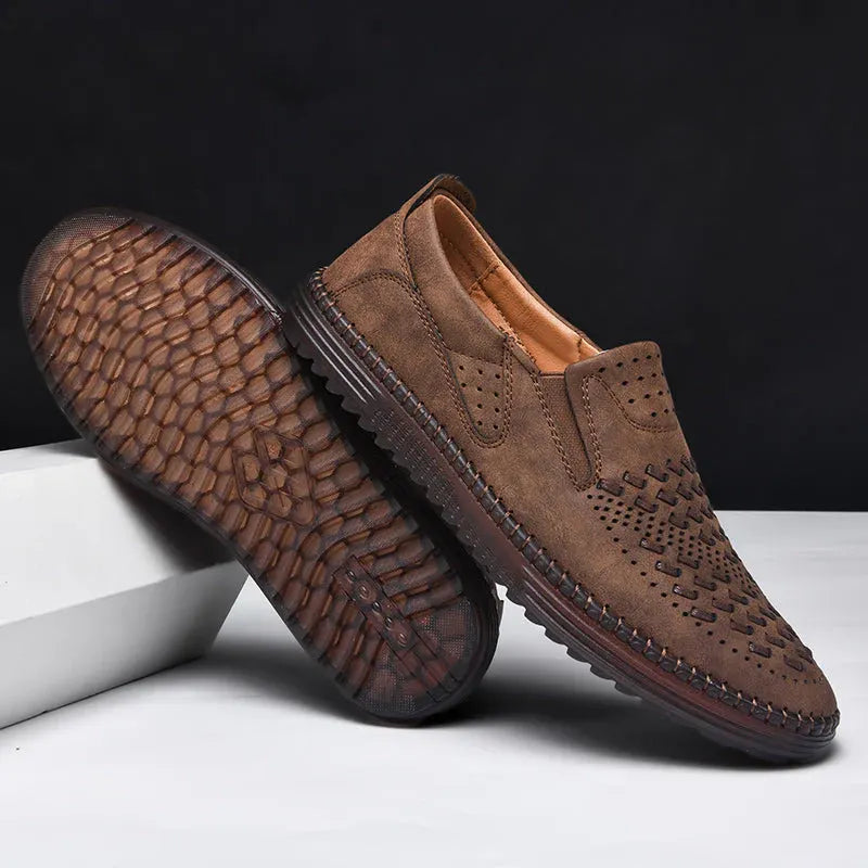 Men’s Handmade Leather-Look Loafers