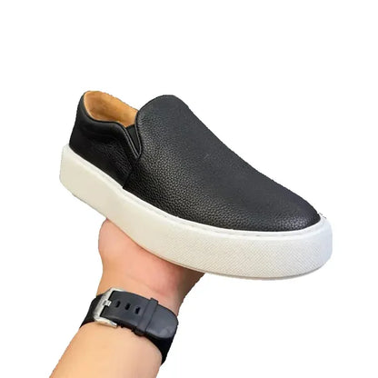 Men’s Retro Soft-Leather Slip-On Loafers