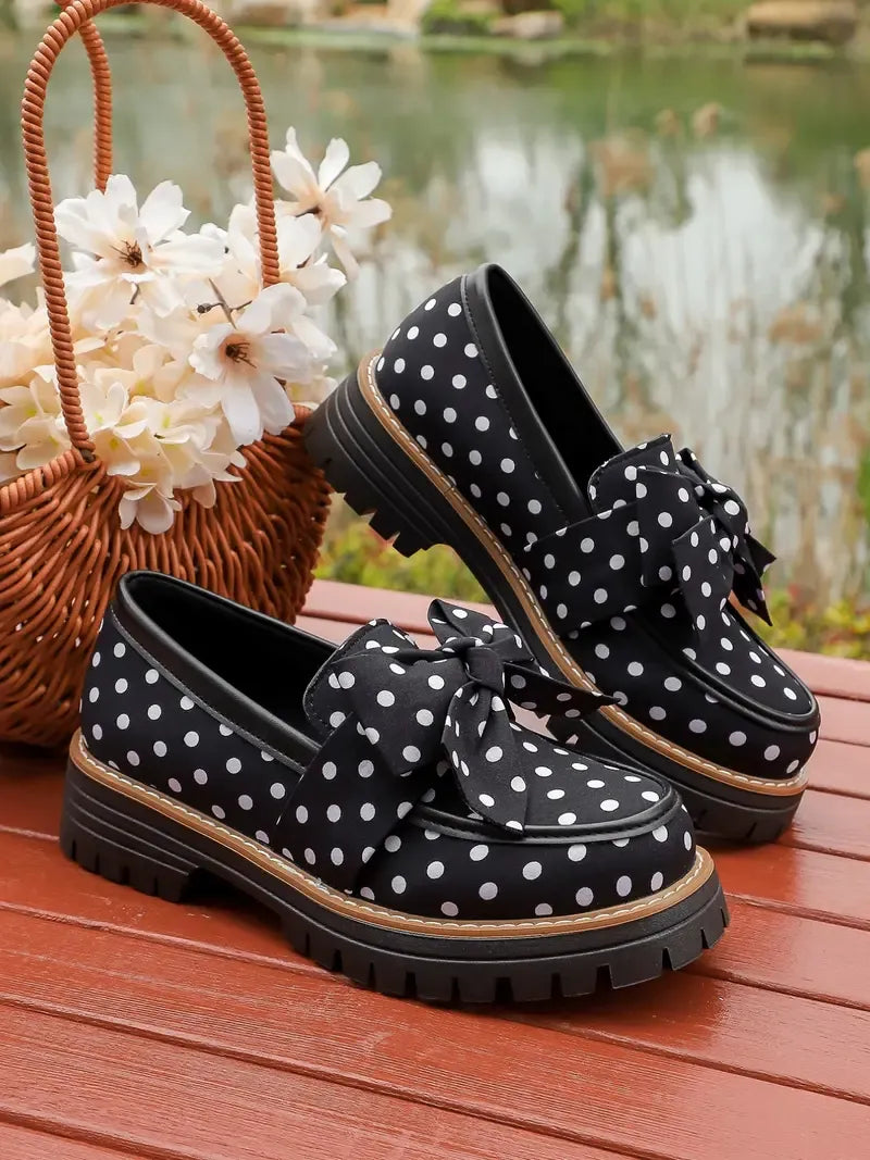 Women’s Polka Dot Bow Loafers