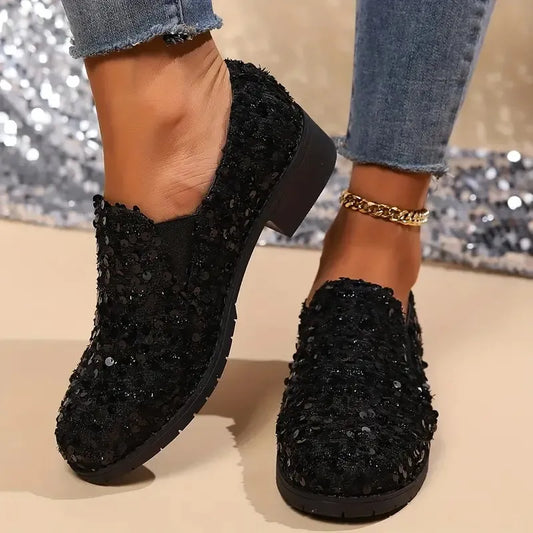 Women’s Sequins Decor Loafers