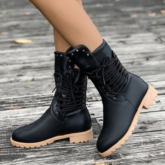 Women’s Wide-Fit Vintage Mid-Calf Comfort Boots