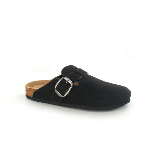 Women’s Cushioned Buckle Slip-On Mules