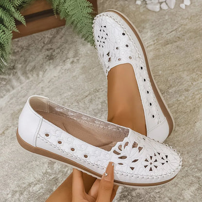Women’s Breathable Hollow Embroidered Comfort Loafers