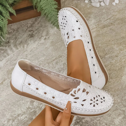 Women’s Breathable Hollow Embroidered Comfort Loafers