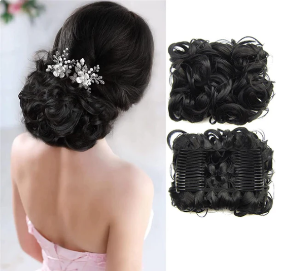 Women’s Messy Curly Bun Hair Extension Scrunchie
