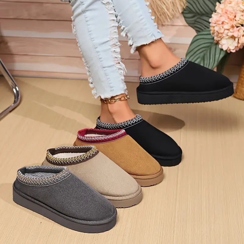 Winter Boho Platform Slippers