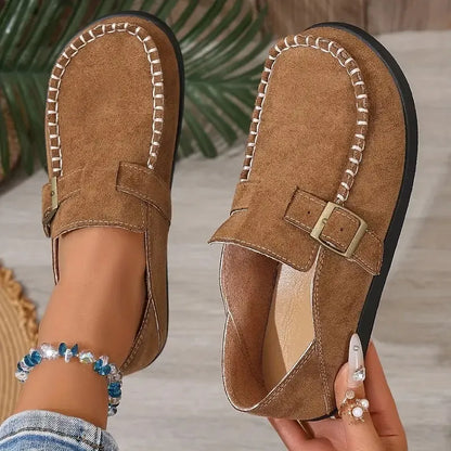 Women’s Non-Slip Leather-Look Comfort Trainers