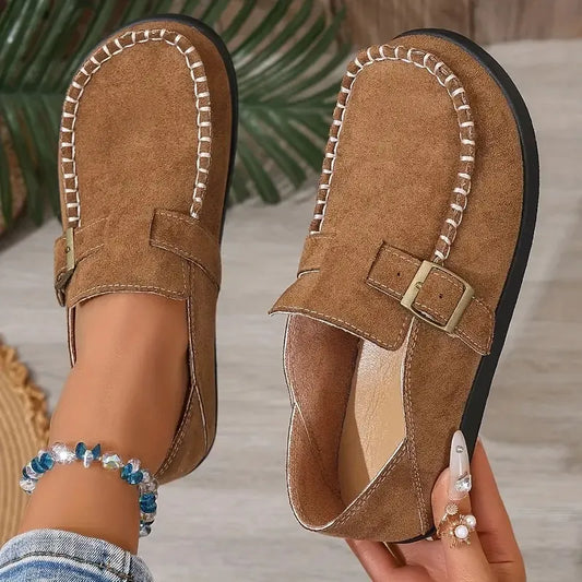 Women’s Non-Slip Leather-Look Comfort Trainers