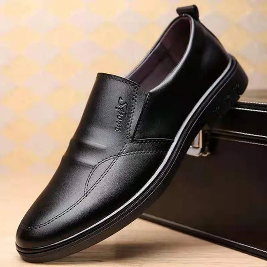 Men's Business Leather-Look Shoes: British Style & Comfort