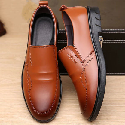 Men's Business Leather-Look Shoes: British Style & Comfort