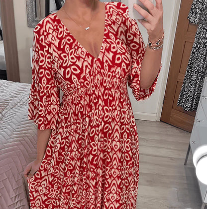 V-Neckline floral dress