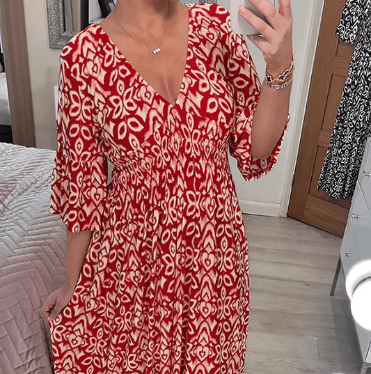 V-Neckline floral dress