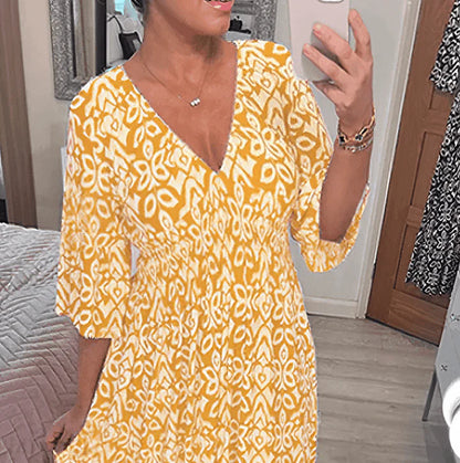 V-Neckline floral dress
