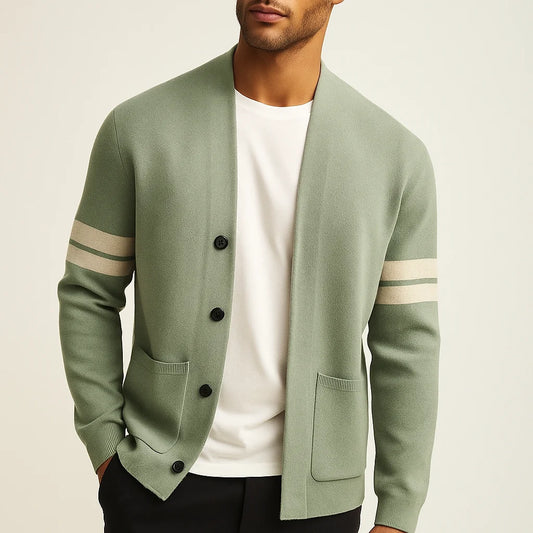 Men’s Giancarlo Striped-Sleeve Cardigan