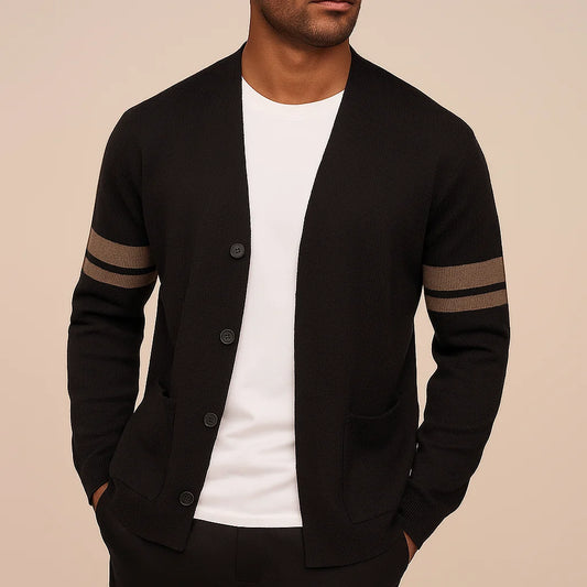 Men’s Giancarlo Striped-Sleeve Cardigan