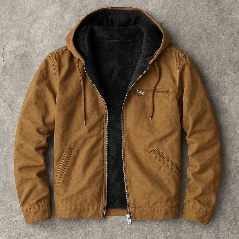 Men’s Cotton Fleece-Lined Utility Jacket