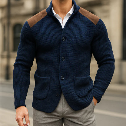 Men’s Textured Button-Up Knit Cardigan