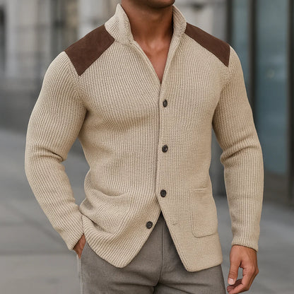 Men’s Textured Button-Up Knit Cardigan