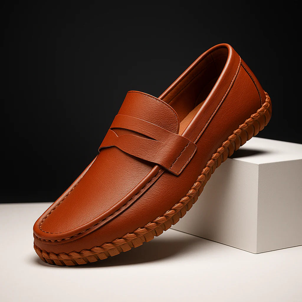 Men’s Premium Supportive Leather-Look Loafers