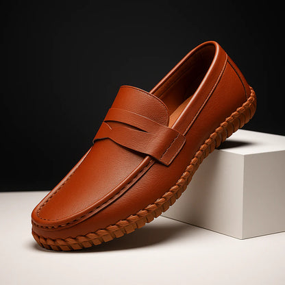 Men’s Premium Supportive Leather-Look Loafers