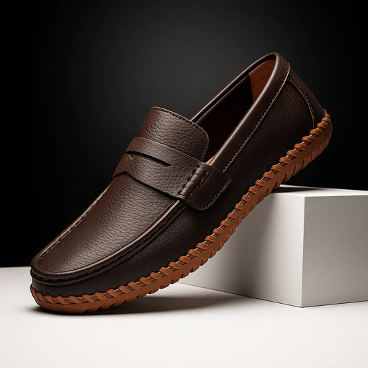 Men’s Premium Supportive Leather-Look Loafers
